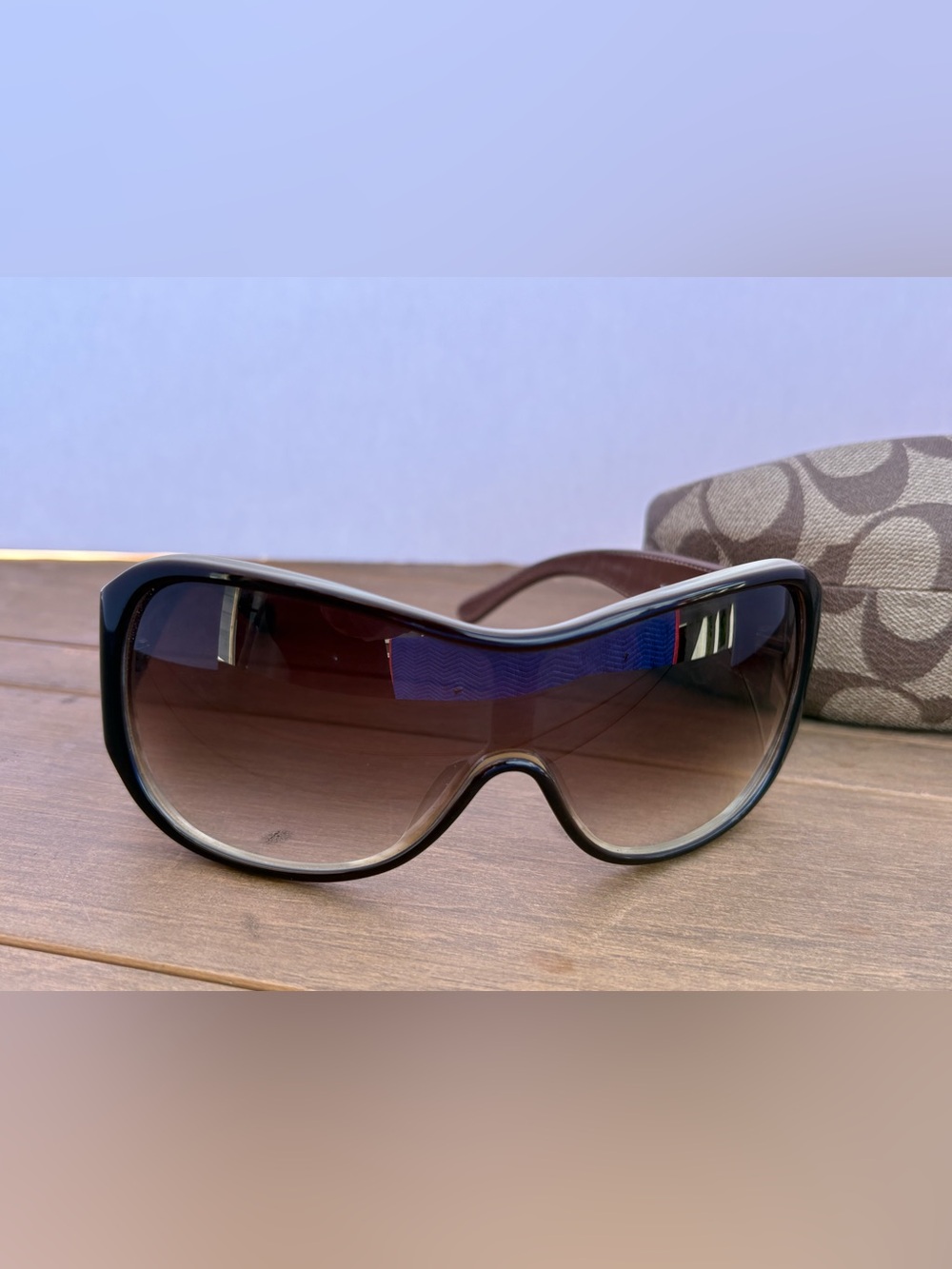 Tory Burch Brown Leather wrapped with Logo Sunglasses